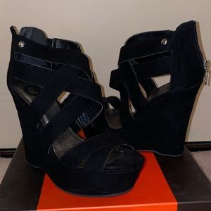 G by Guess Black Wedges